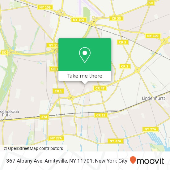 Mapa de 367 Albany Ave, Amityville, NY 11701