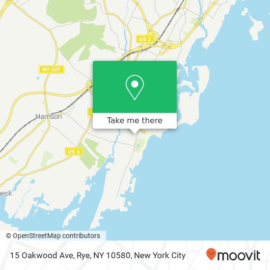 Mapa de 15 Oakwood Ave, Rye, NY 10580