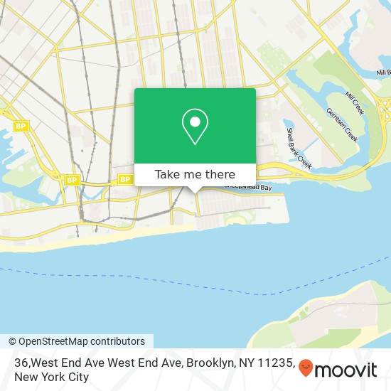 Mapa de 36,West End Ave West End Ave, Brooklyn, NY 11235