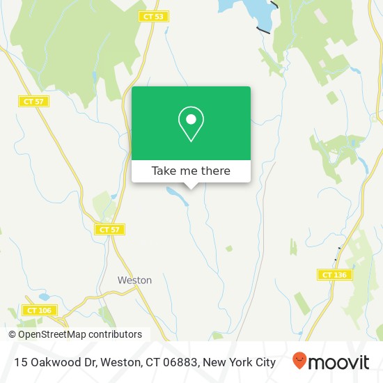 Mapa de 15 Oakwood Dr, Weston, CT 06883