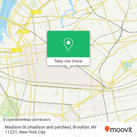 Mapa de Madison St (madison and patchen), Brooklyn, NY 11221
