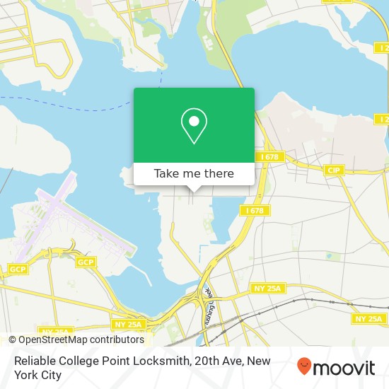 Reliable College Point Locksmith, 20th Ave map