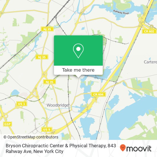 Bryson Chiropractic Center & Physical Therapy, 843 Rahway Ave map