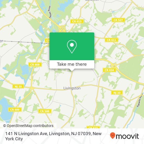 Mapa de 141 N Livingston Ave, Livingston, NJ 07039