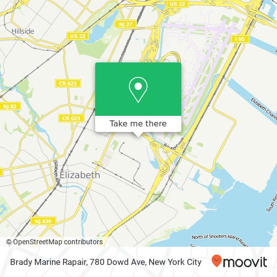 Mapa de Brady Marine Rapair, 780 Dowd Ave