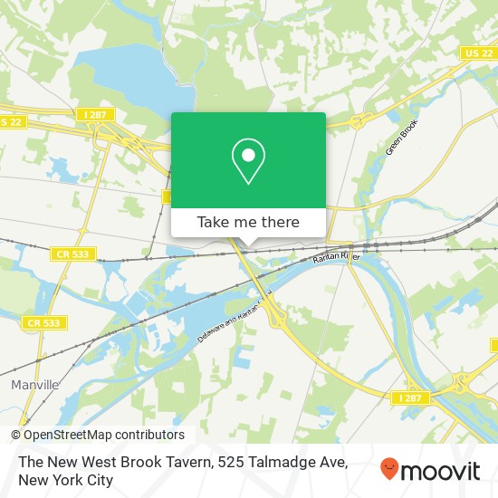 Mapa de The New West Brook Tavern, 525 Talmadge Ave
