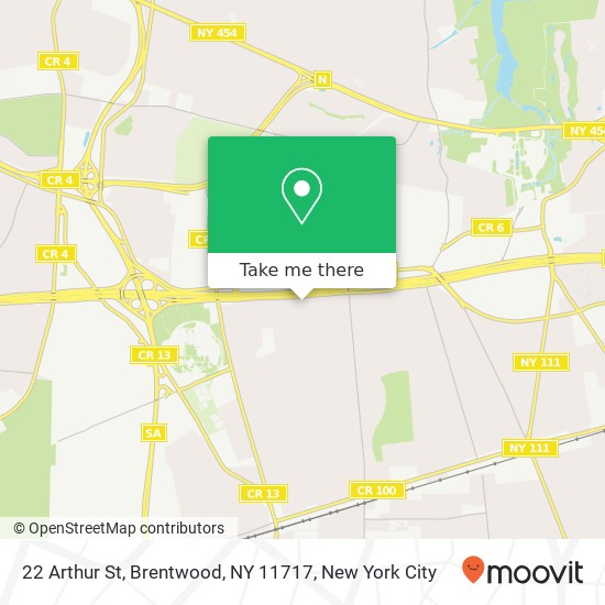 Mapa de 22 Arthur St, Brentwood, NY 11717