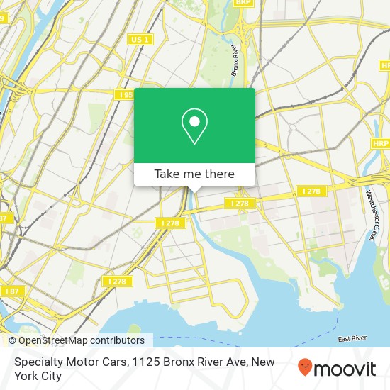Mapa de Specialty Motor Cars, 1125 Bronx River Ave