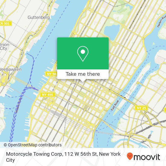 Mapa de Motorcycle Towing Corp, 112 W 56th St