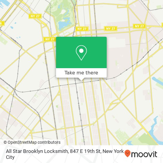 Mapa de All Star Brooklyn Locksmith, 847 E 19th St