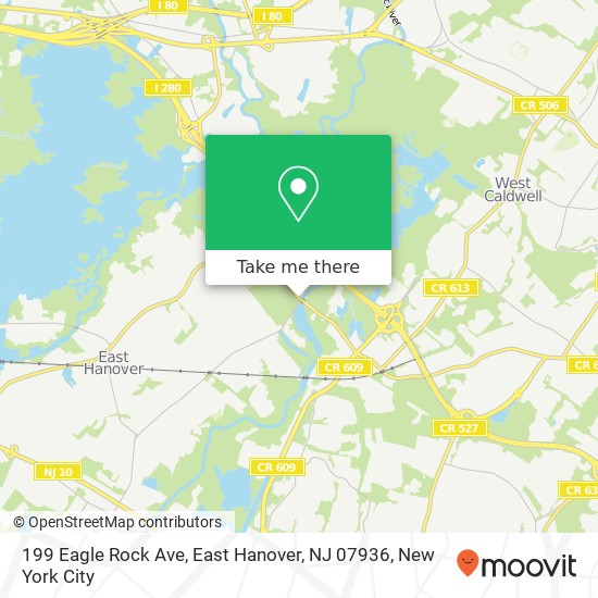 Mapa de 199 Eagle Rock Ave, East Hanover, NJ 07936