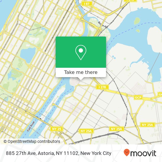 Mapa de 885 27th Ave, Astoria, NY 11102