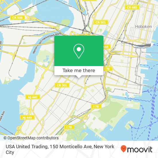 Mapa de USA United Trading, 150 Monticello Ave