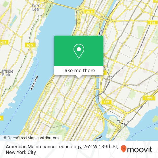 Mapa de American Maintenance Technology, 262 W 139th St