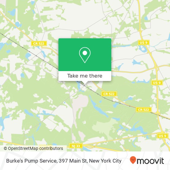 Mapa de Burke's Pump Service, 397 Main St