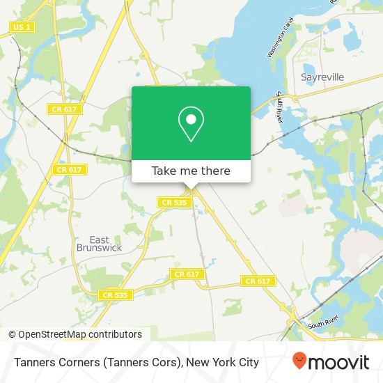 Tanners Corners (Tanners Cors) map
