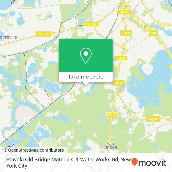 Mapa de Stavola Old Bridge Materials, 1 Water Works Rd