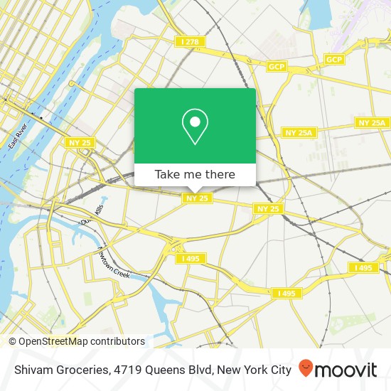 Mapa de Shivam Groceries, 4719 Queens Blvd