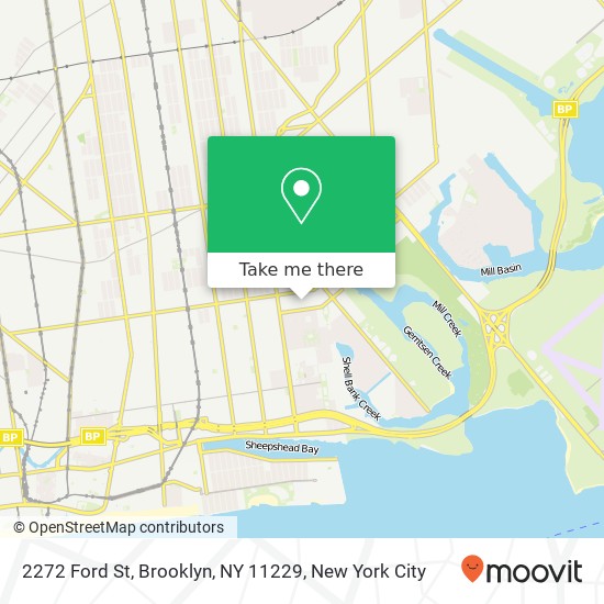 Mapa de 2272 Ford St, Brooklyn, NY 11229