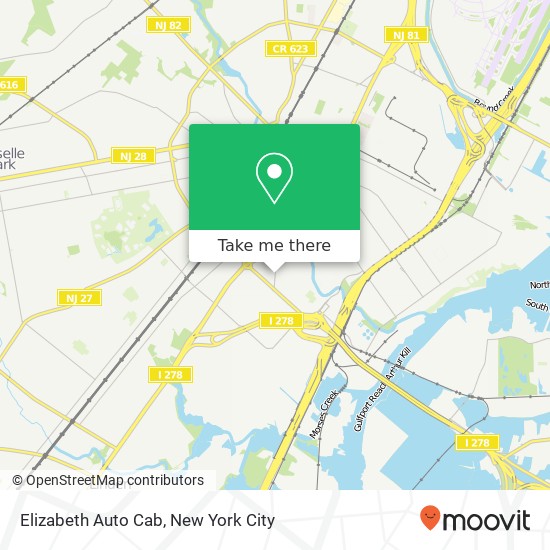 Elizabeth Auto Cab map