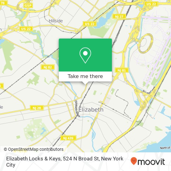 Mapa de Elizabeth Locks & Keys, 524 N Broad St