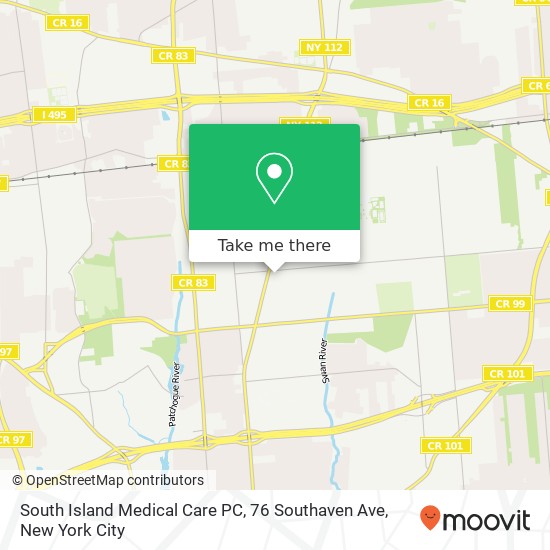 Mapa de South Island Medical Care PC, 76 Southaven Ave