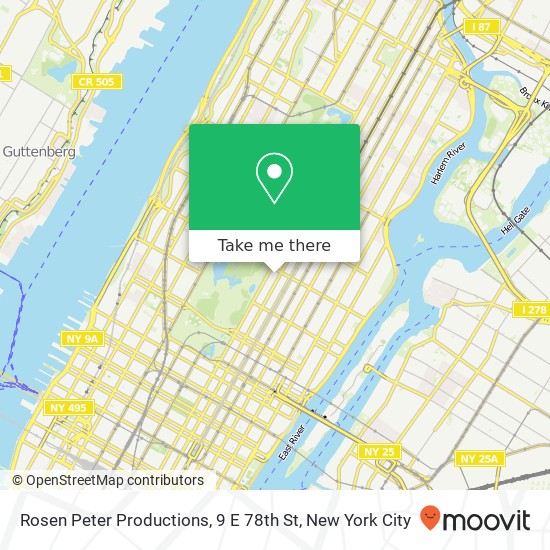 Mapa de Rosen Peter Productions, 9 E 78th St