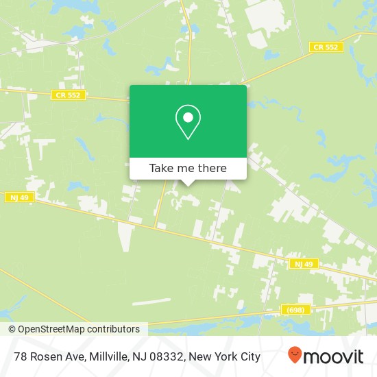 Mapa de 78 Rosen Ave, Millville, NJ 08332