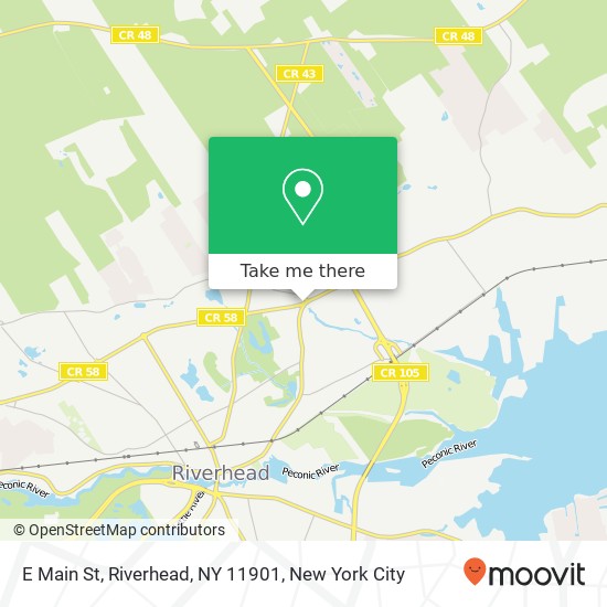 Mapa de E Main St, Riverhead, NY 11901