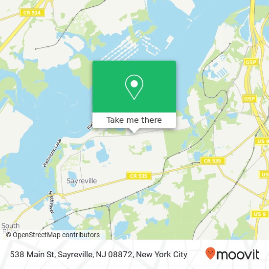 Mapa de 538 Main St, Sayreville, NJ 08872