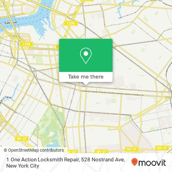 Mapa de 1 One Action Locksmith Repair, 528 Nostrand Ave