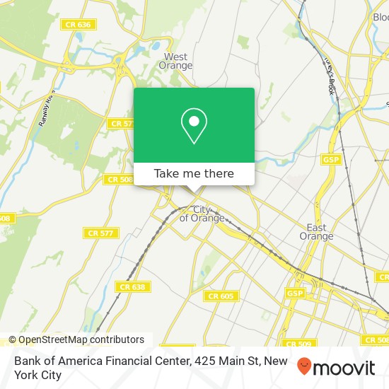 Mapa de Bank of America Financial Center, 425 Main St