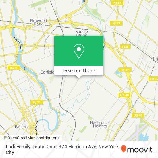 Mapa de Lodi Family Dental Care, 374 Harrison Ave
