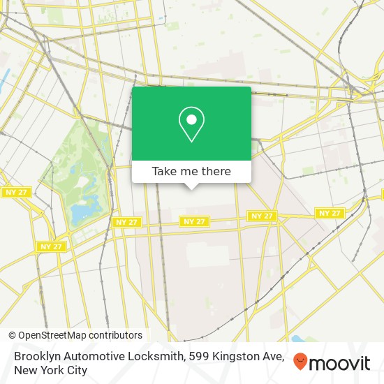 Mapa de Brooklyn Automotive Locksmith, 599 Kingston Ave