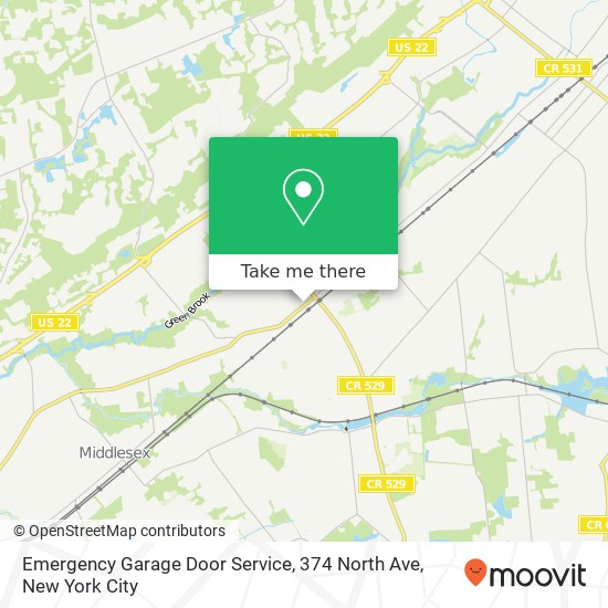 Mapa de Emergency Garage Door Service, 374 North Ave