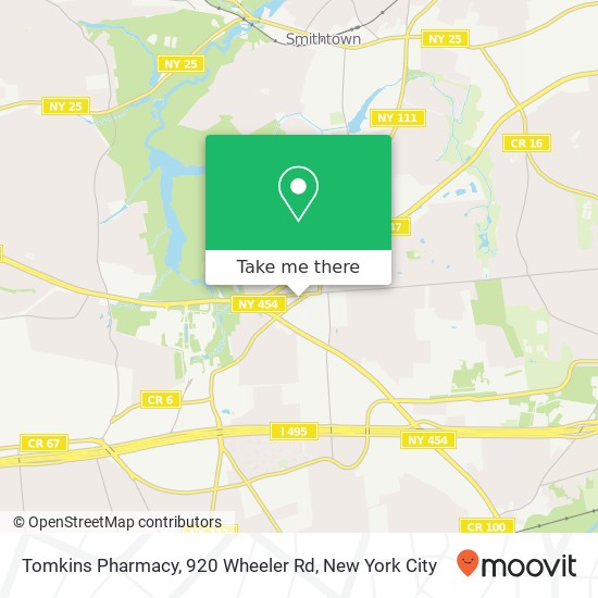Mapa de Tomkins Pharmacy, 920 Wheeler Rd