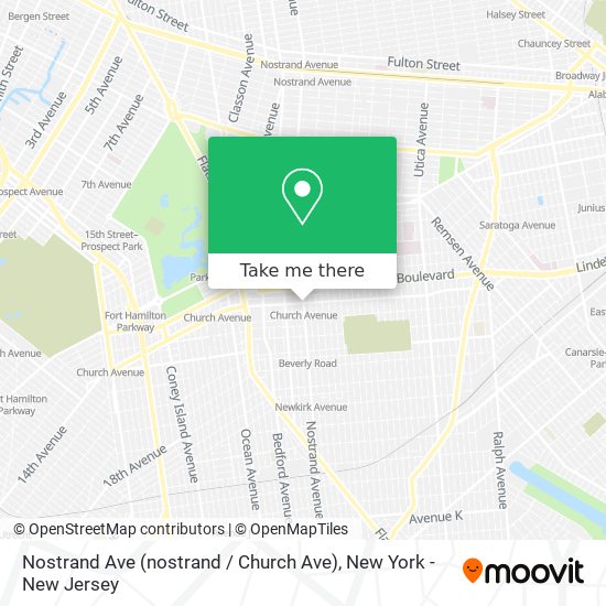 Nostrand Ave (nostrand / Church Ave) map