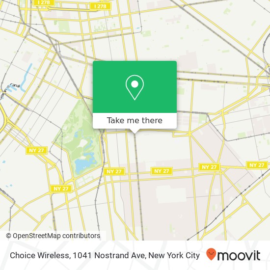 Mapa de Choice Wireless, 1041 Nostrand Ave