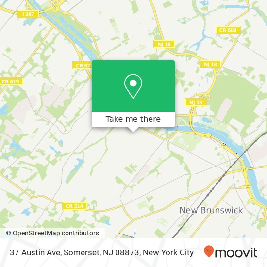 Mapa de 37 Austin Ave, Somerset, NJ 08873