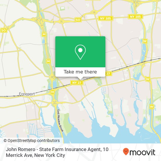 Mapa de John Romero - State Farm Insurance Agent, 10 Merrick Ave