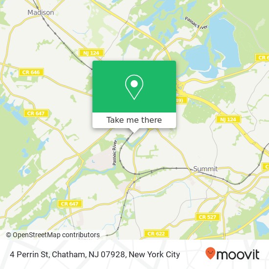 Mapa de 4 Perrin St, Chatham, NJ 07928