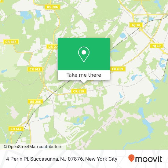 Mapa de 4 Perin Pl, Succasunna, NJ 07876