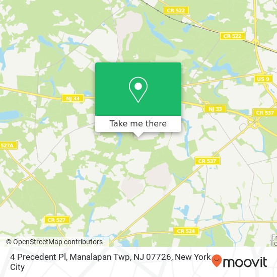 Mapa de 4 Precedent Pl, Manalapan Twp, NJ 07726