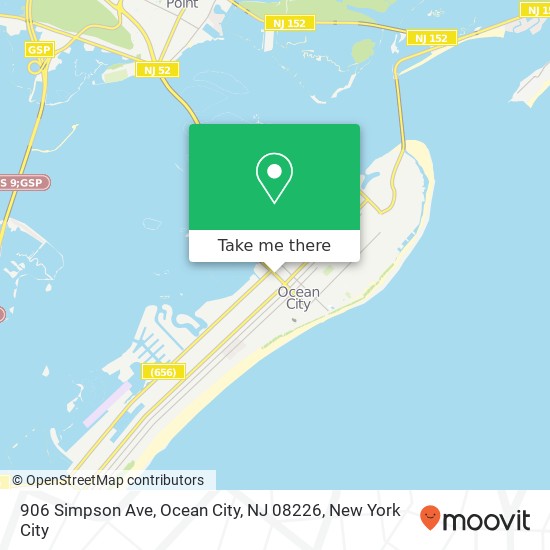 Mapa de 906 Simpson Ave, Ocean City, NJ 08226