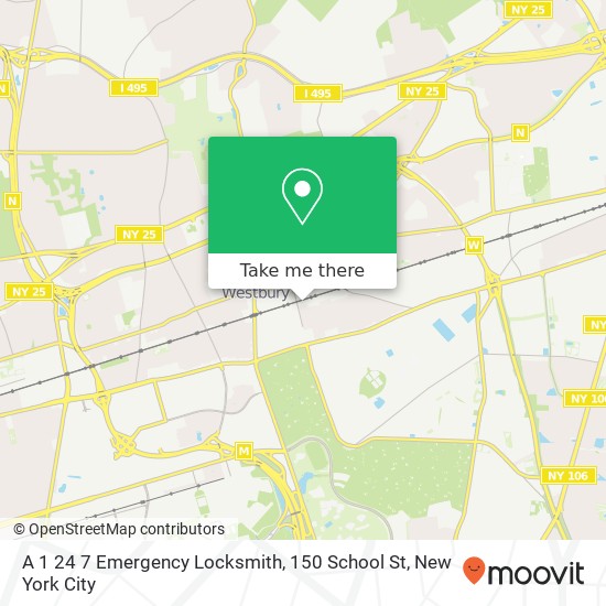 Mapa de A 1 24 7 Emergency Locksmith, 150 School St