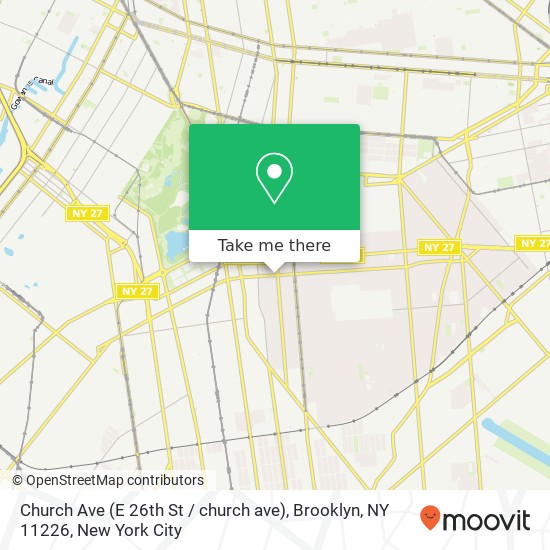 Mapa de Church Ave (E 26th St / church ave), Brooklyn, NY 11226