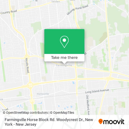 Mapa de Farmingville Horse Block Rd. Woodycrest Dr.