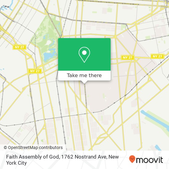 Mapa de Faith Assembly of God, 1762 Nostrand Ave