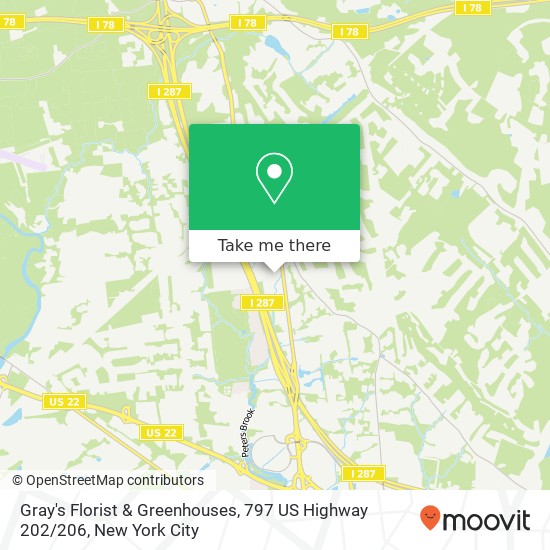 Mapa de Gray's Florist & Greenhouses, 797 US Highway 202 / 206