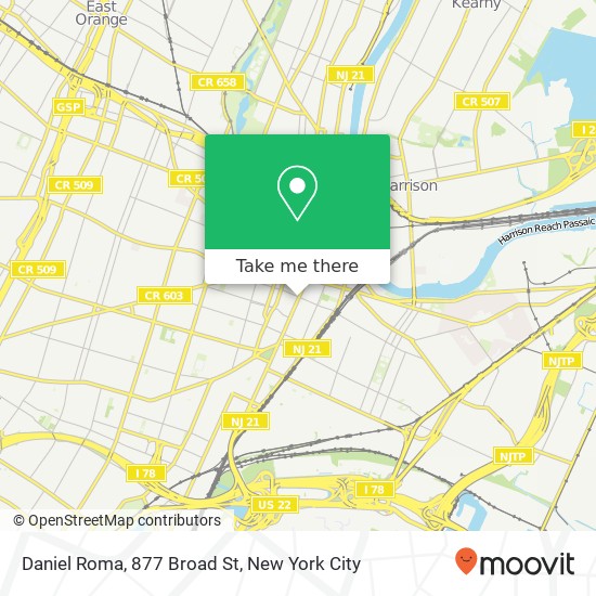 Mapa de Daniel Roma, 877 Broad St